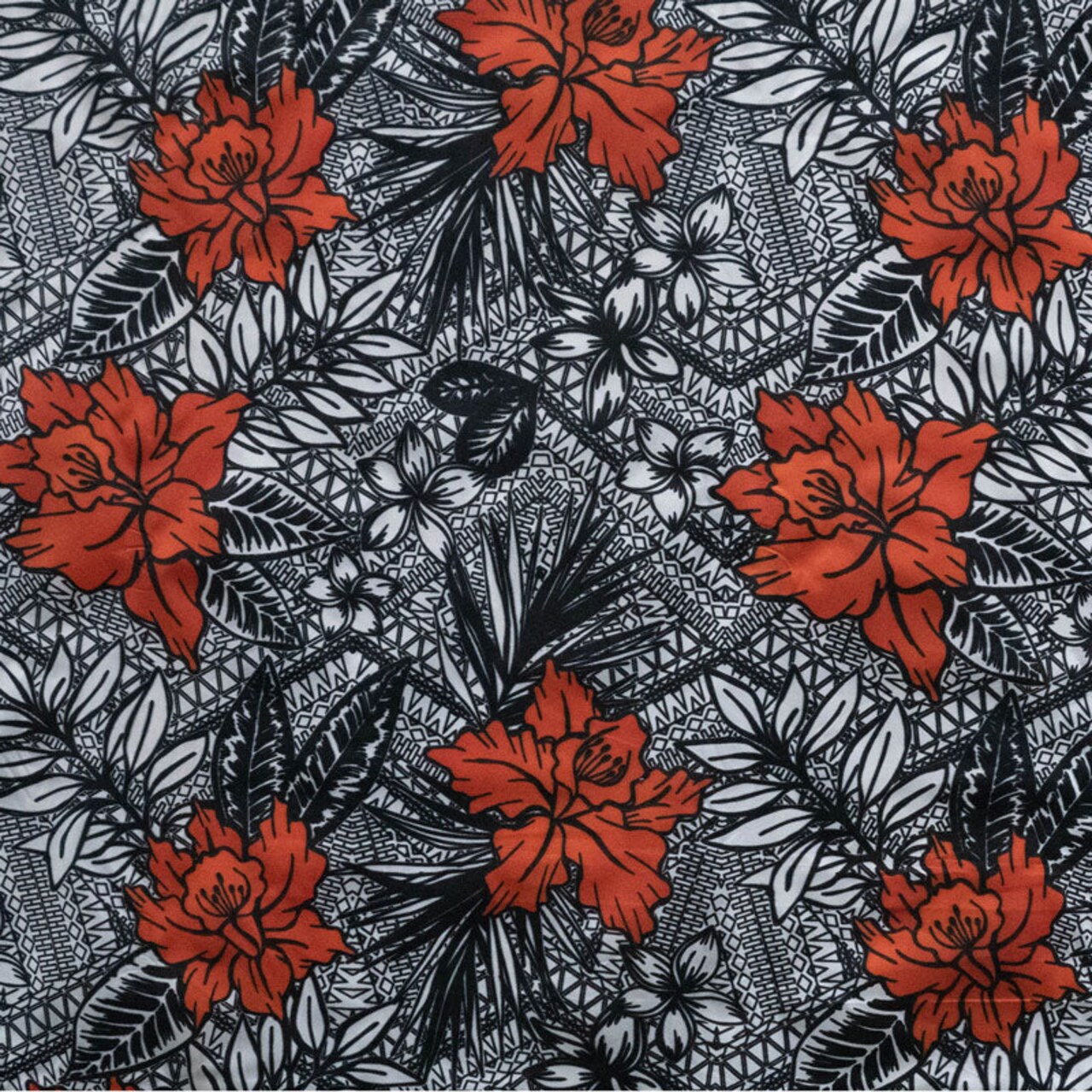 1 Yard All Over Tropical Flowers & Leaves Polyester Fabric 60 Inch Width